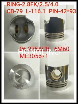 6SA1 Excavator Engine Parts Piston 1-12111452-0 Mitsubishi 6M60  ME305671