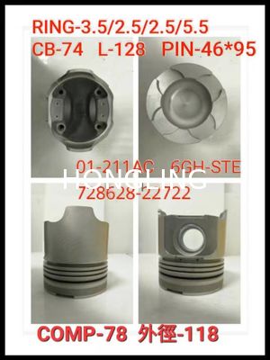 High Pressure Power Transmission Piston 6D140 6212-31-2170  2J 13101-22060 6GH-STE 728628-22722